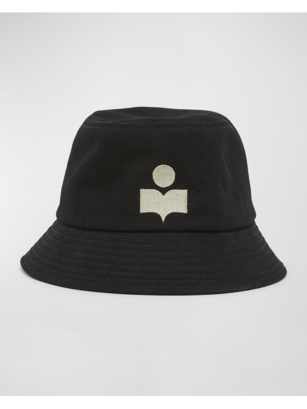 Isabel Marant Black Bucket Hat with Cream Logo